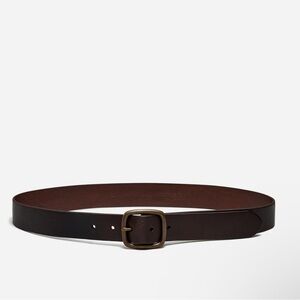 NWT Madewell Leather Center-Bar Belt, size 32 Dark Coffee